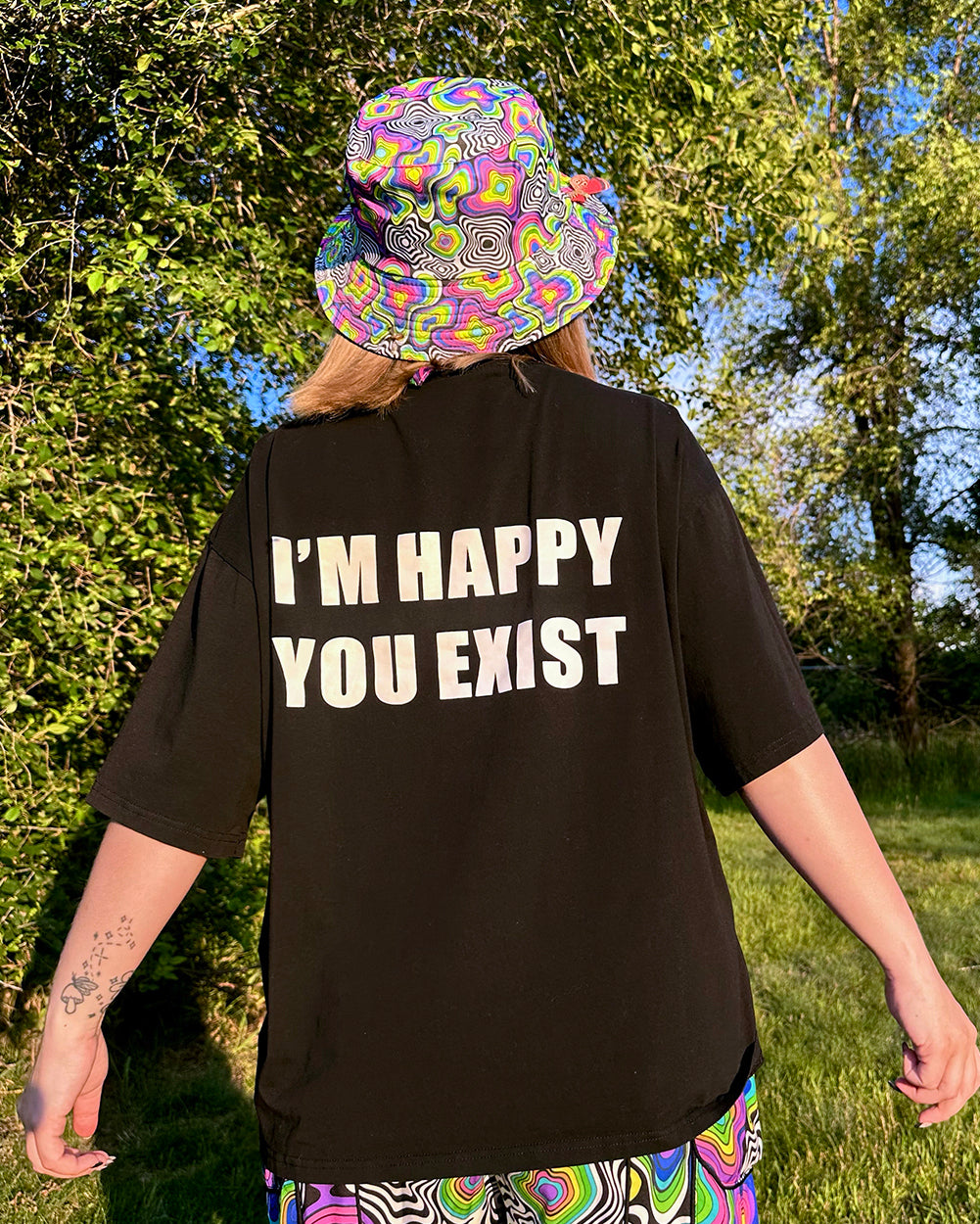 Leblunt x iHR I'm Happy You Exist Oversized Tee - Image 33066498687159