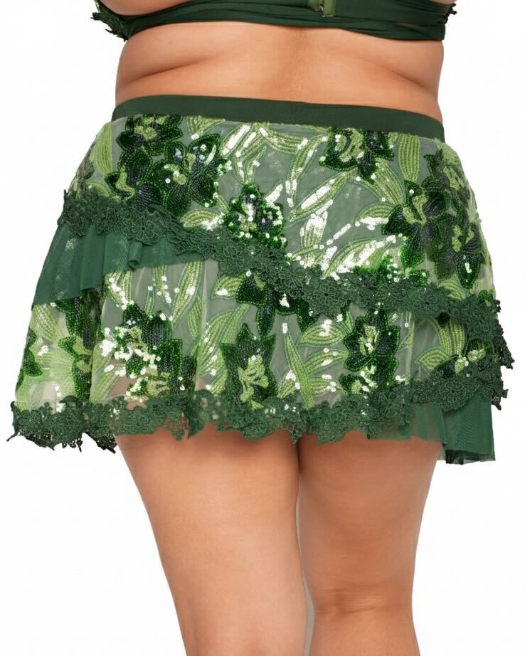 Fairytale Forest Floral Sequin Layered Skirt - Image 34857073082551