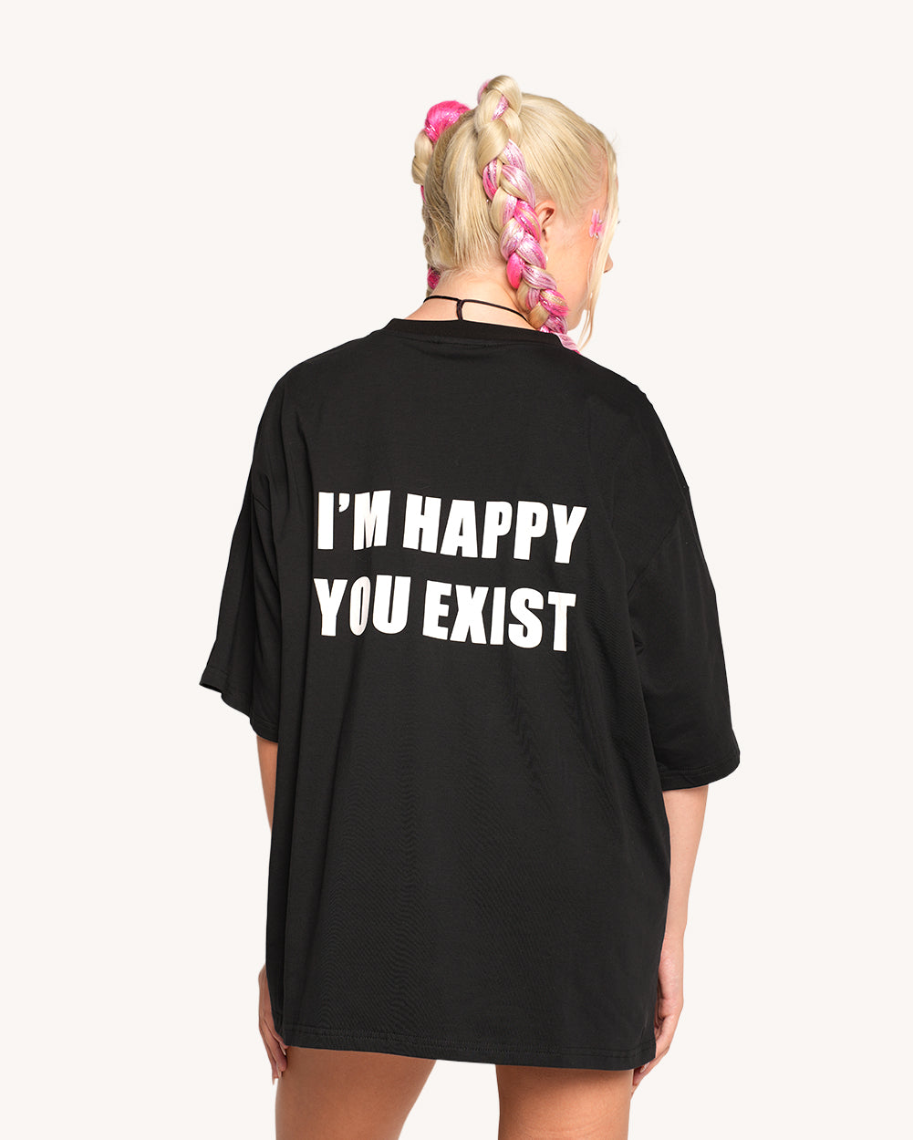 Leblunt x iHR I'm Happy You Exist Oversized Tee - Image 2