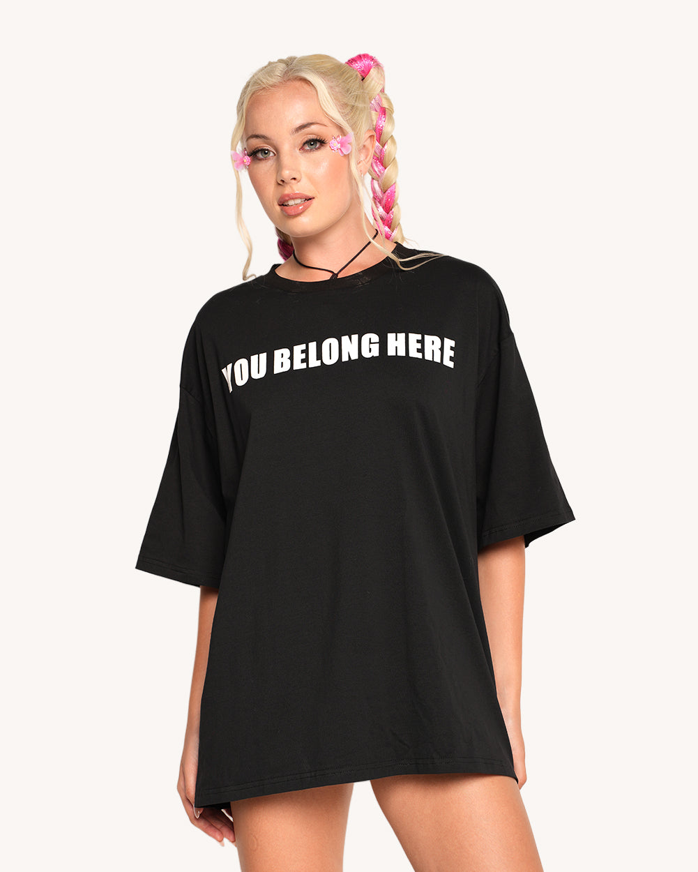 Leblunt x iHR I'm Happy You Exist Oversized Tee - Image 1