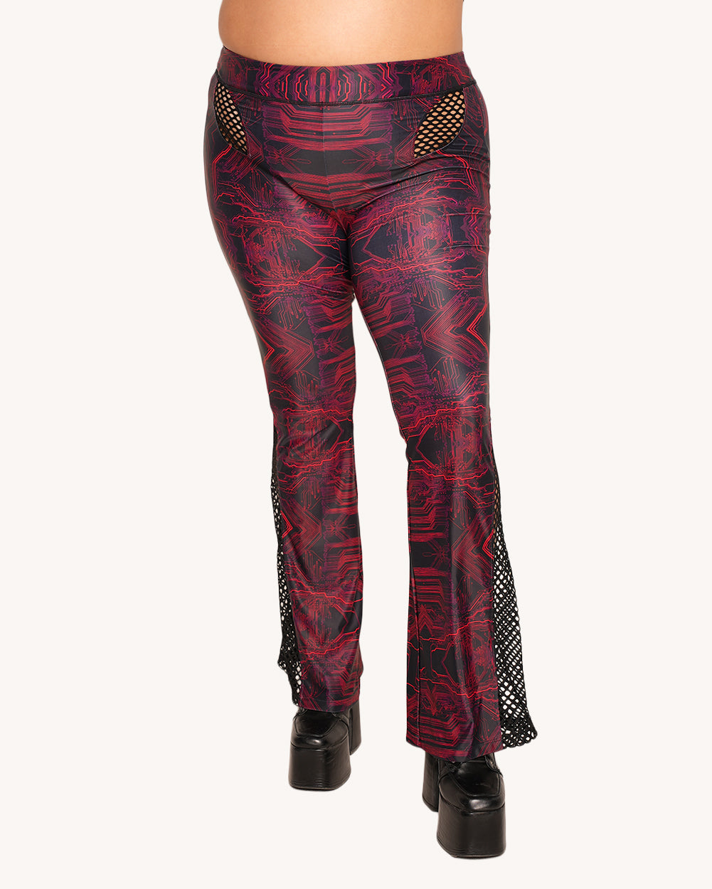 Infinite Matrix Cutout Fishnet Pants - Image 3