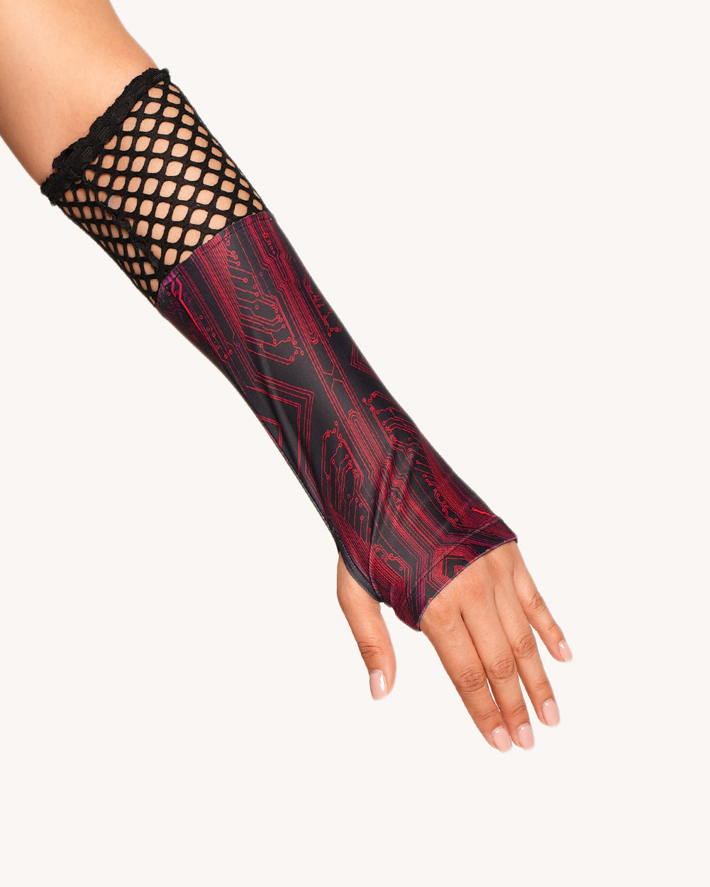 Infinite Matrix Cutout Fishnet Top with Sleeves - Image 6