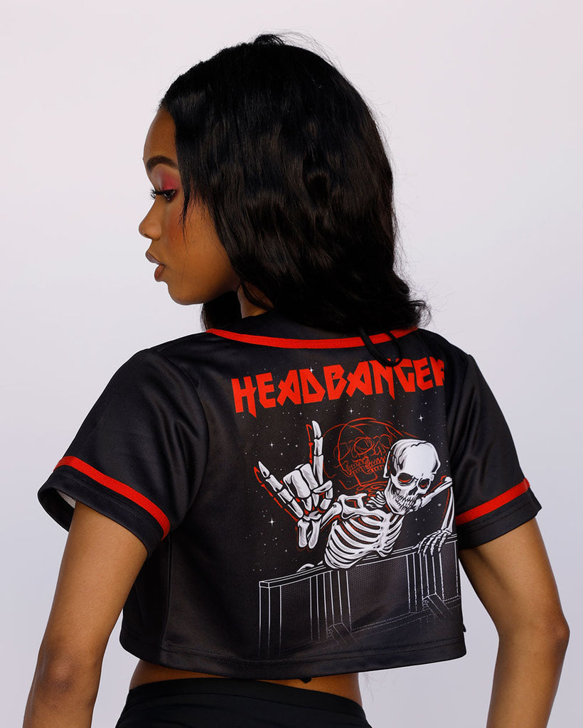 Inner Anthem Headbanger Cropped Jersey-Black/Red/White-Back--Nevaeh---S