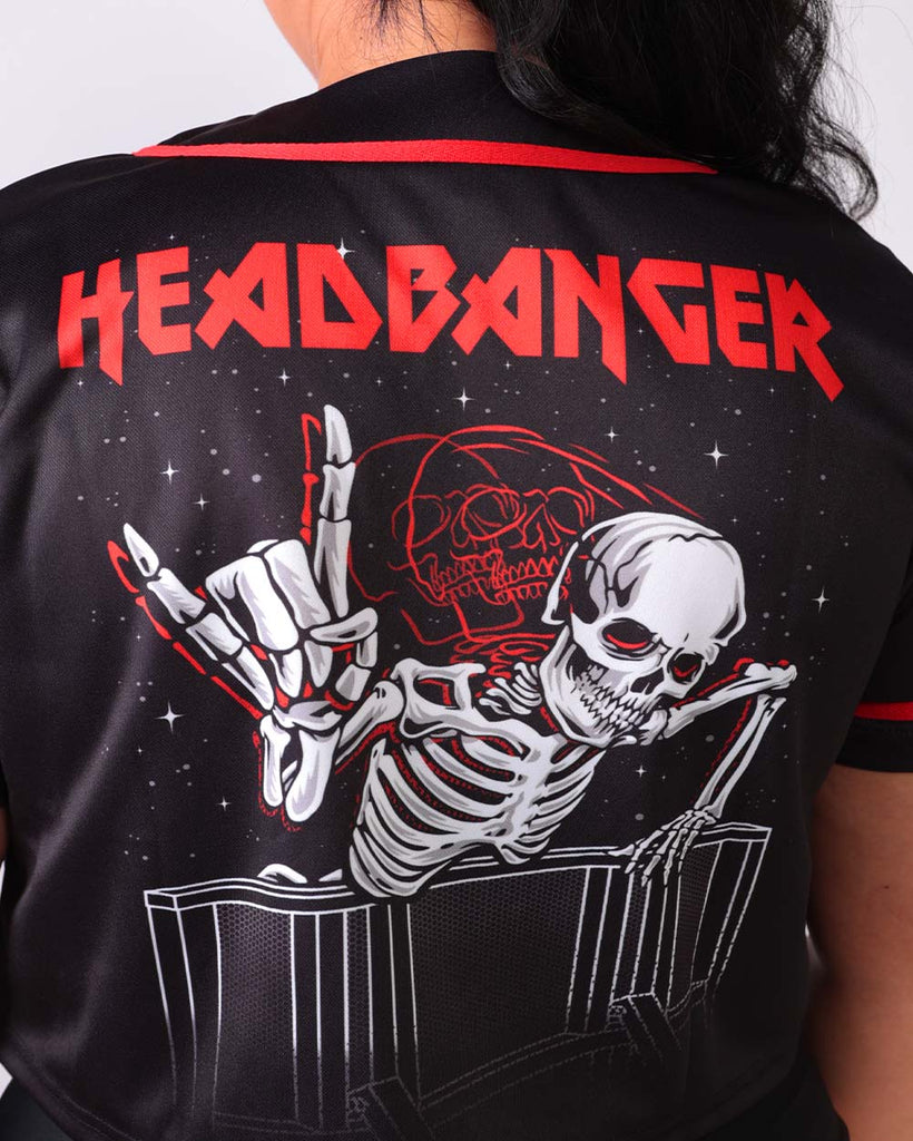 Inner Anthem Headbanger Cropped Jersey-Curve1-Black/Red/White-Detail