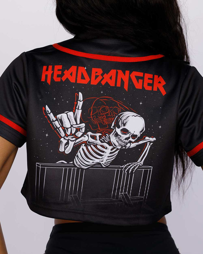 Inner Anthem Headbanger Cropped Jersey-Black/Red/White-Detail--Nevaeh---S