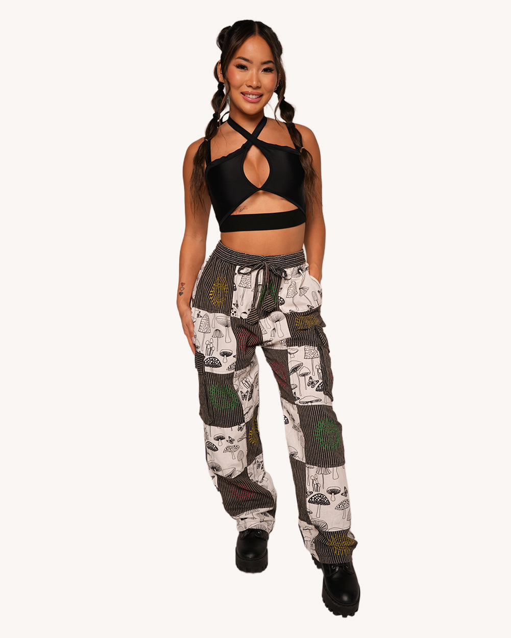 Just A Fun-Gi Patchwork Pants - Image 34328764350647