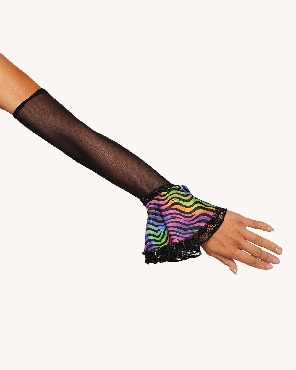 Kaleido Swirl Ruffle Halter Dress with Sleeves - Image 3