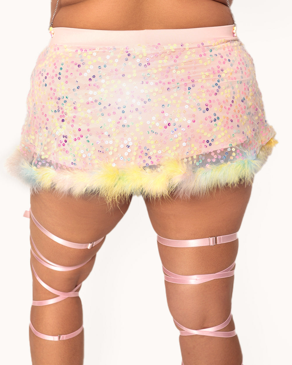 Katie Kayyyy x iHR Pastel Prism Marabou Skirt - Image 31635315163319