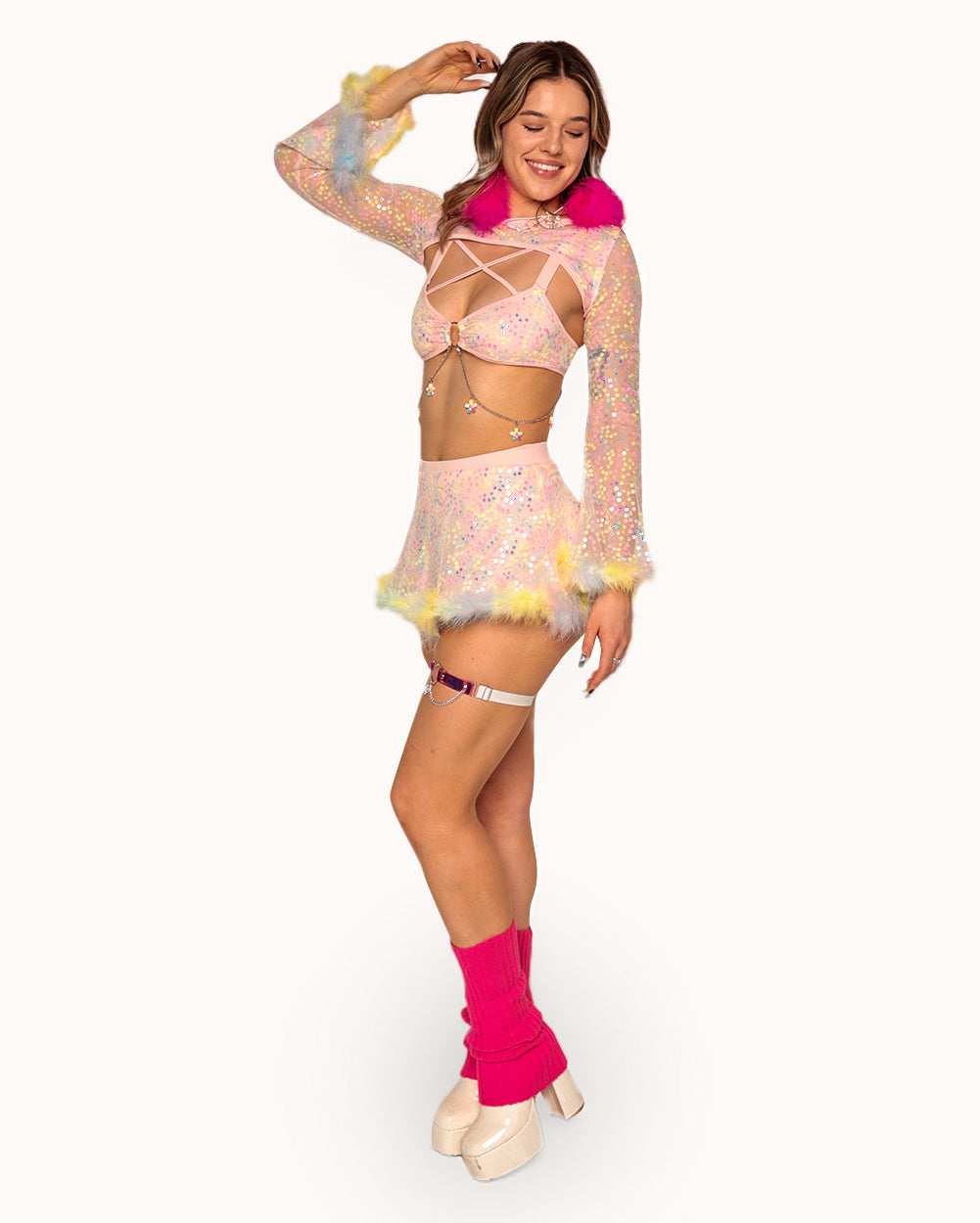 Katie Kayyyy x iHR Pastel Prism Ultra Crop Top - Image 33384598667447