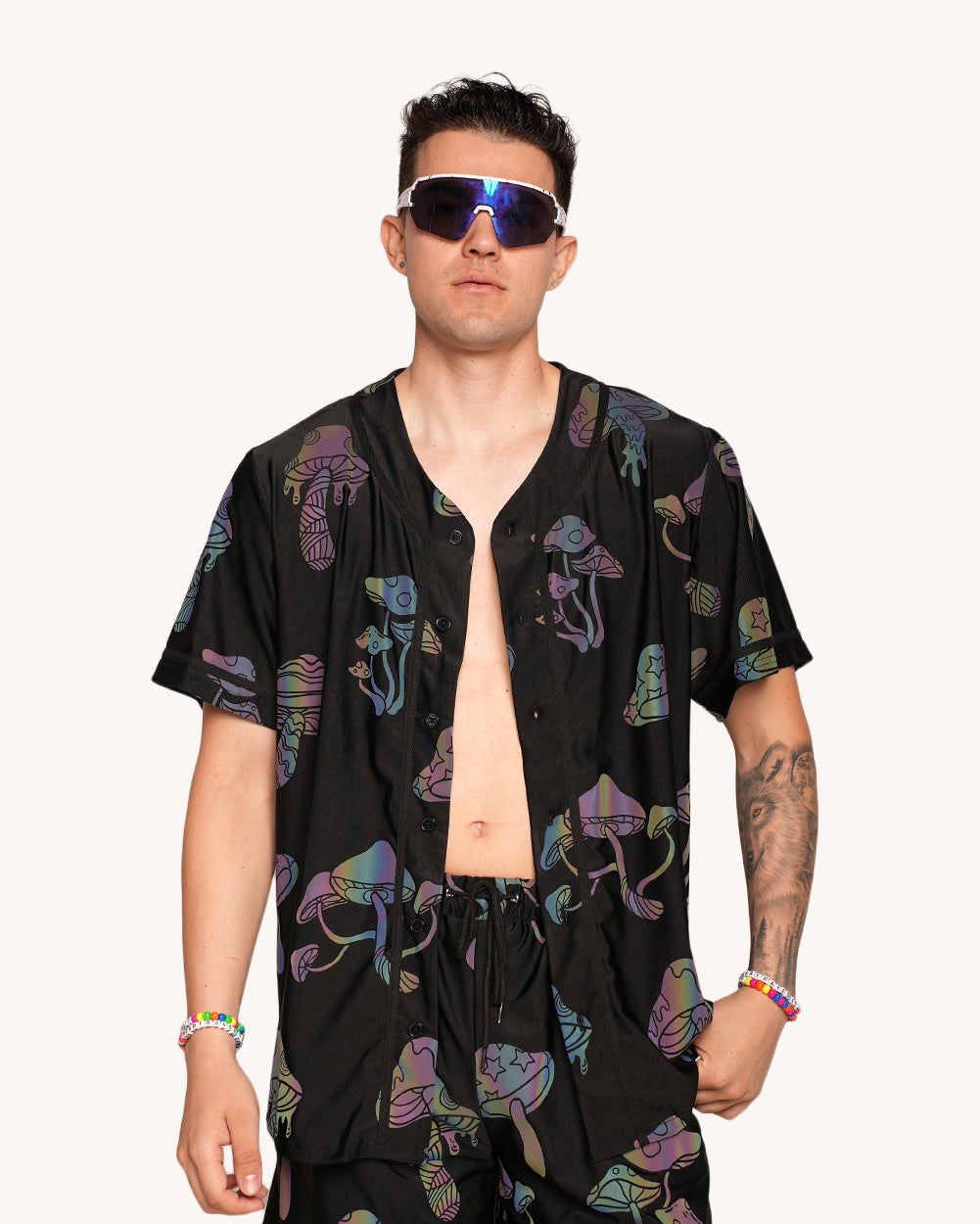 Kooky Chronicles Rainbow Reflective Baseball Jersey - Image 35266630877367