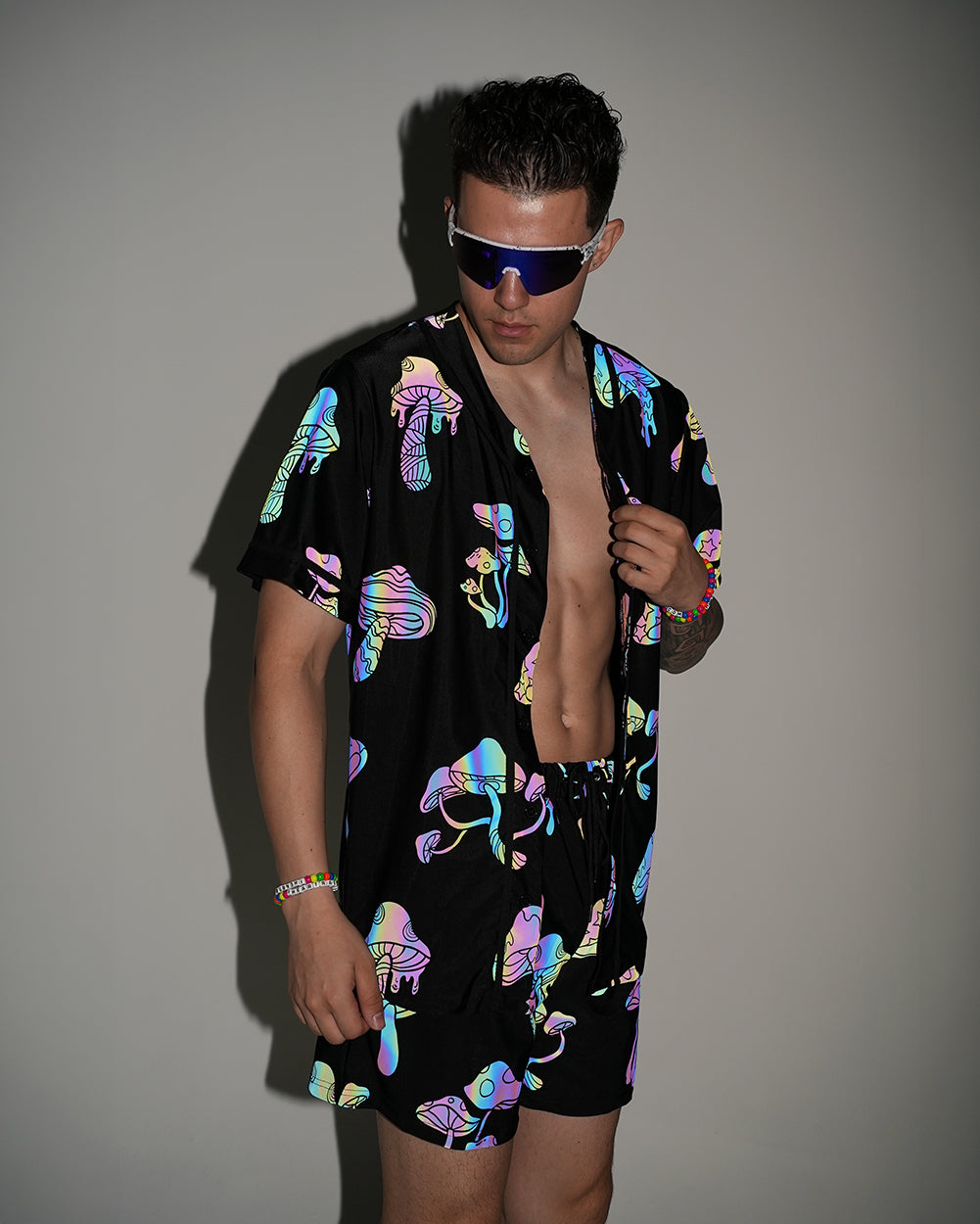 Kooky Chronicles Rainbow Reflective Baseball Jersey - Image 35266630811831