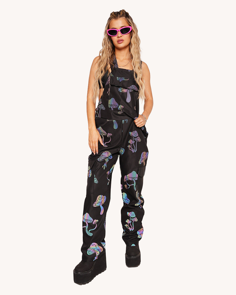 Kooky Chronicles Rainbow Reflective Overalls - Image 36072609382583