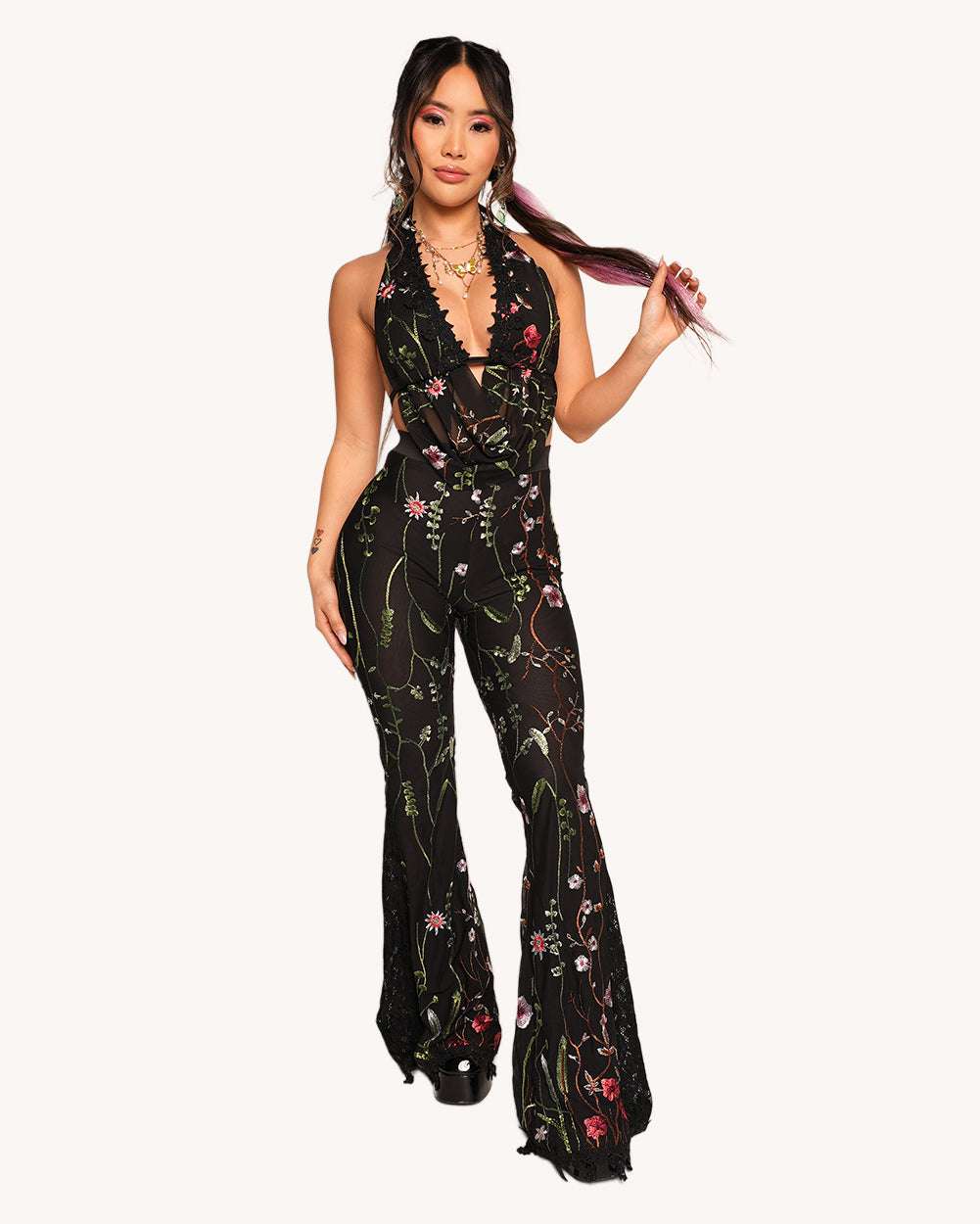 Lace Flowerfields Cowl Top - Image 34709917892791