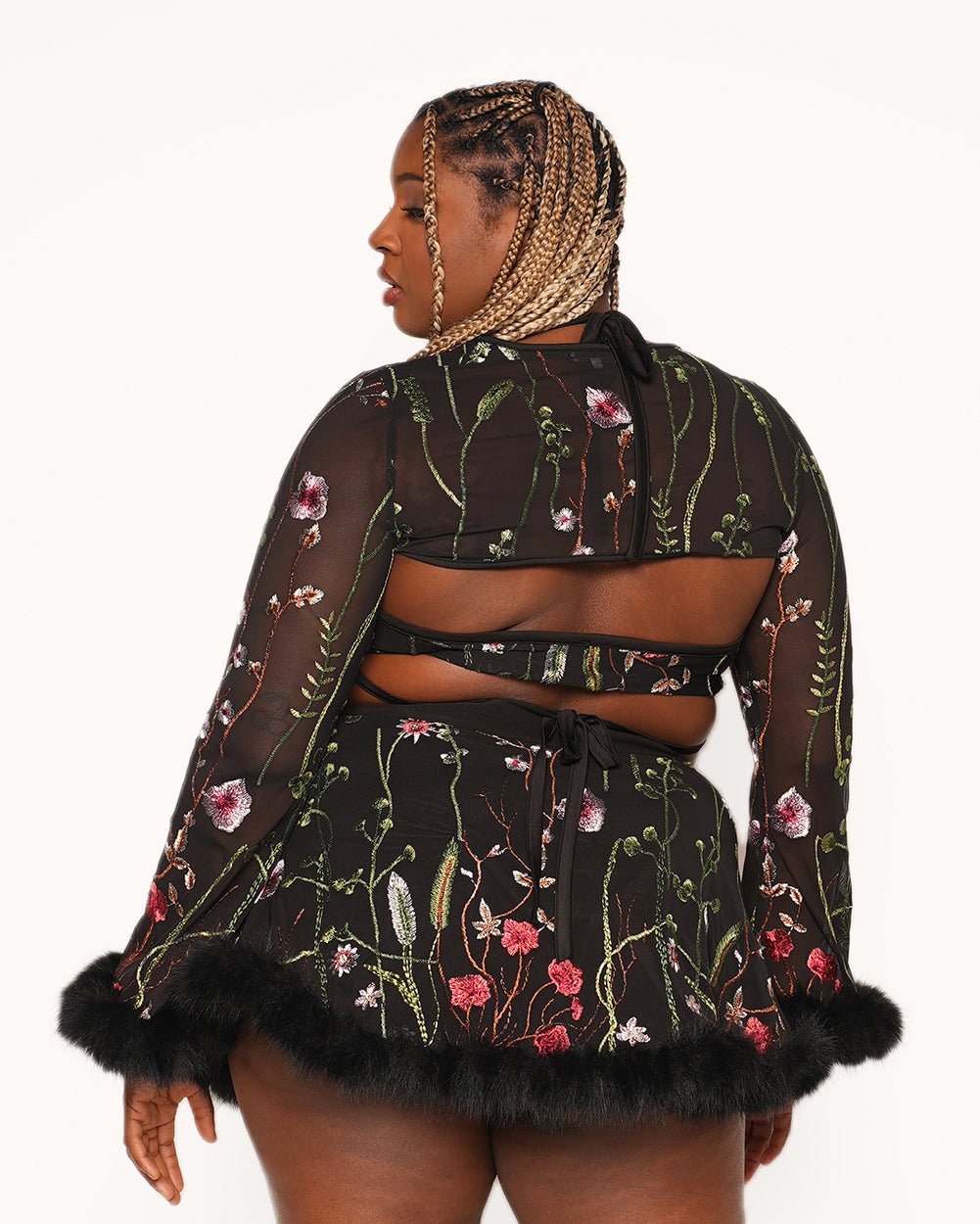 Lace Flowerfields Stretch Marabou Ultra Crop Top 2.0 - Image 5