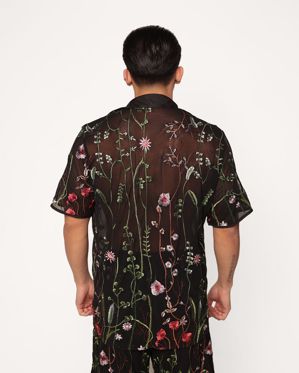 Lace Flowerfields Stretch Short Sleeves Men's Top-Men