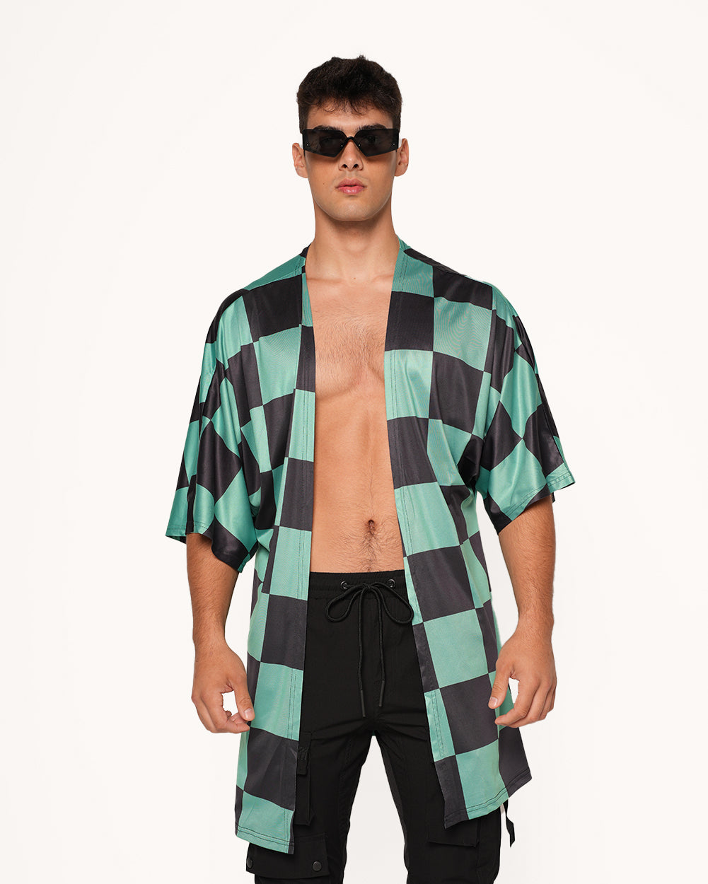 Level Up Robe-Black/Green-Regular-Front--Jacob---L