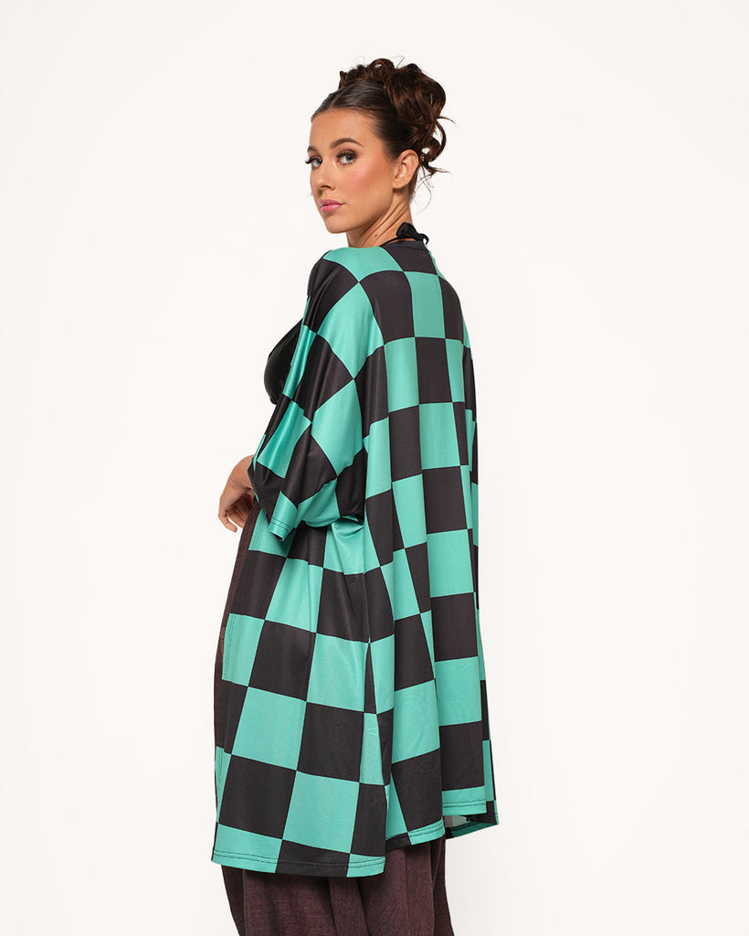 Level Up Robe-Black/Green-Regular-Back--Sarah2---S