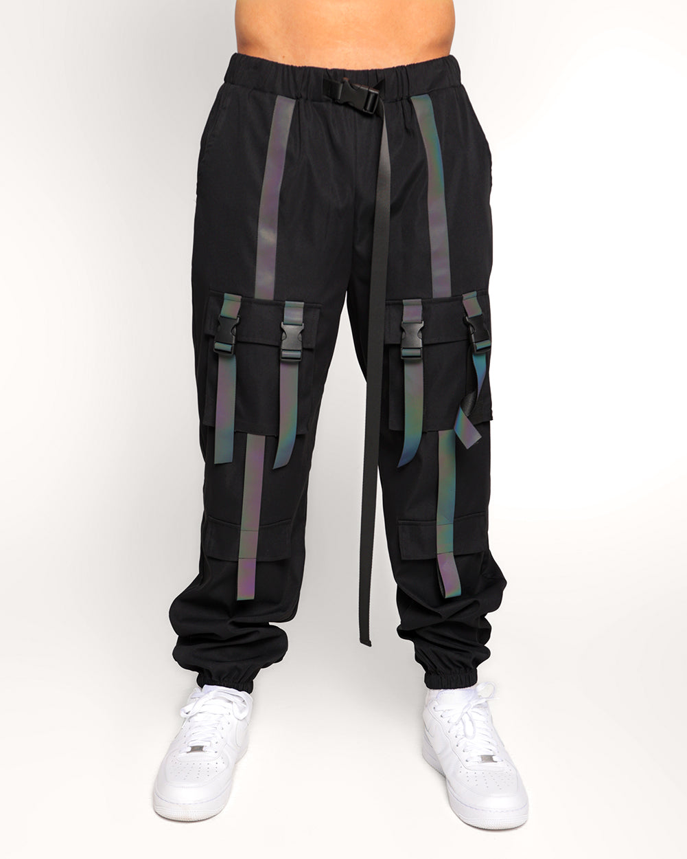 Lightning Fury Rainbow Reflective Joggers-Black/Rainbow-Regular-Front--Eric2---L