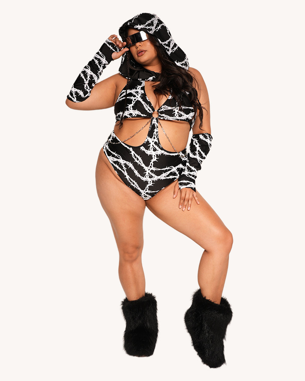 Live Wire Reflective Bodysuit with Sleeves - Image 7