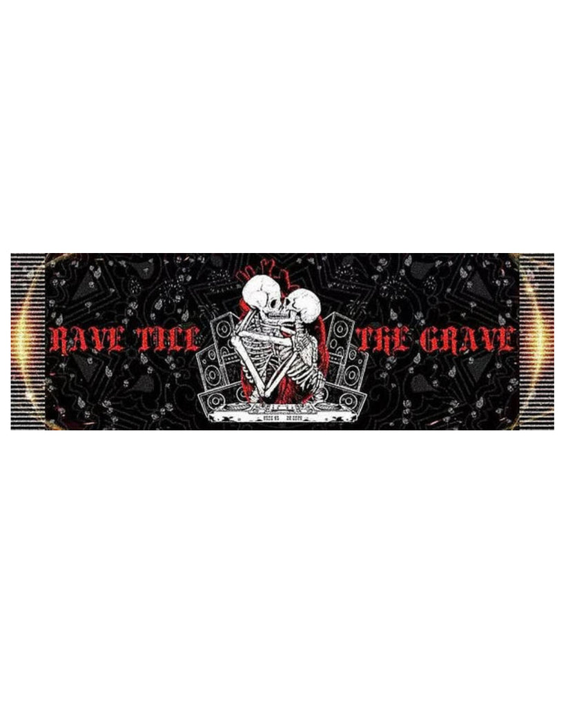 Liya Kitten Rave 'Til The Grave Tassel Pashmina-Black/Red/White-Flat