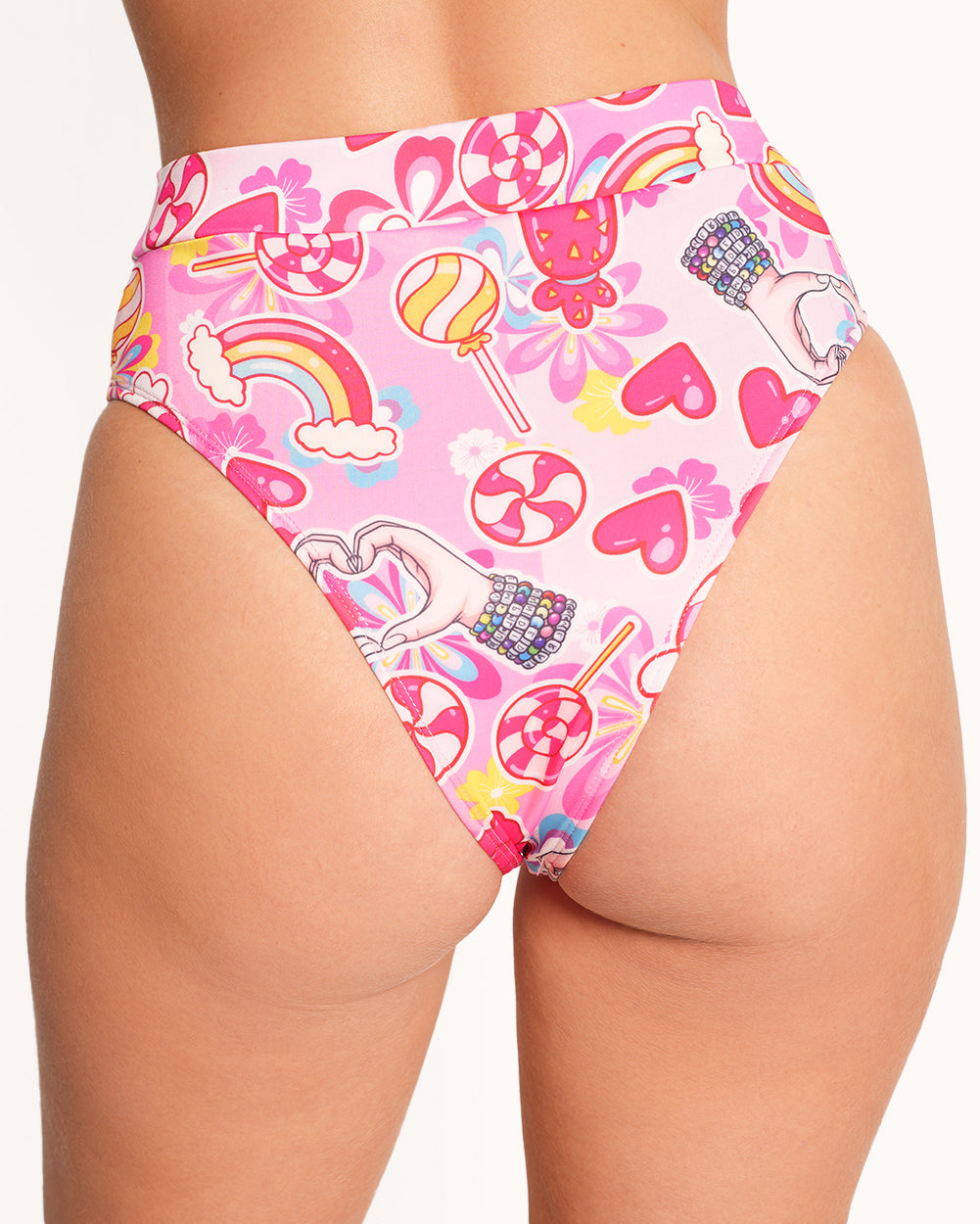 Liya Kitten x iHR Kandi Land Bottoms-Pink/White-Regular-Back--Sarah2---S