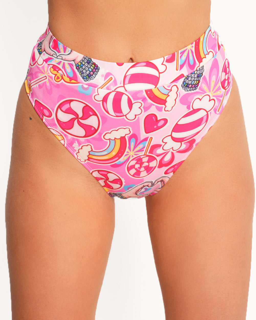 Liya Kitten x iHR Kandi Land Bottoms-Pink/White-Regular-Front--Sarah2---S