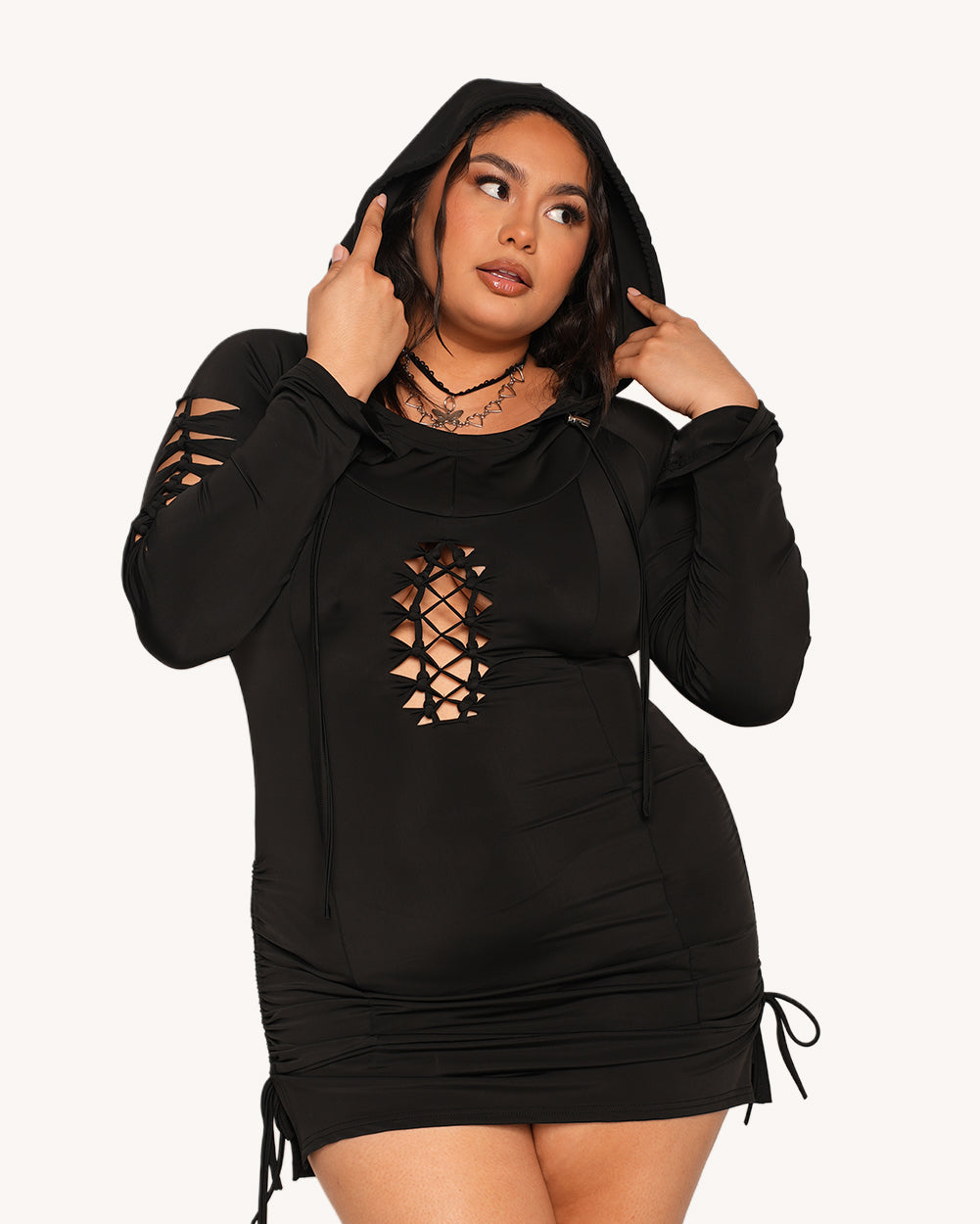 Midnight Muse Hooded Dress - Image 4