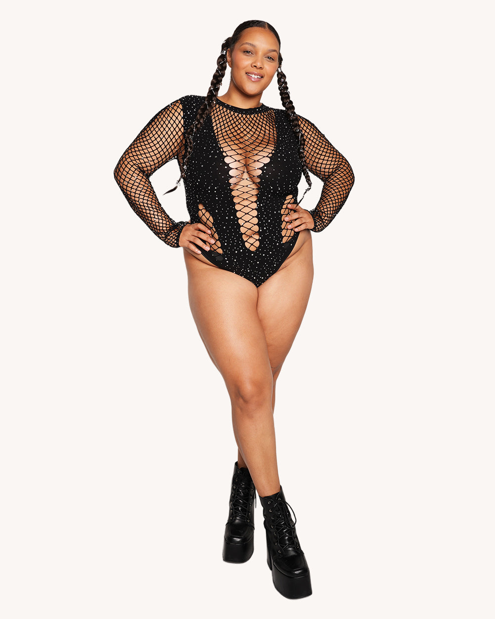 Midnight Tease Rhinestone Bodysuit - Image 5