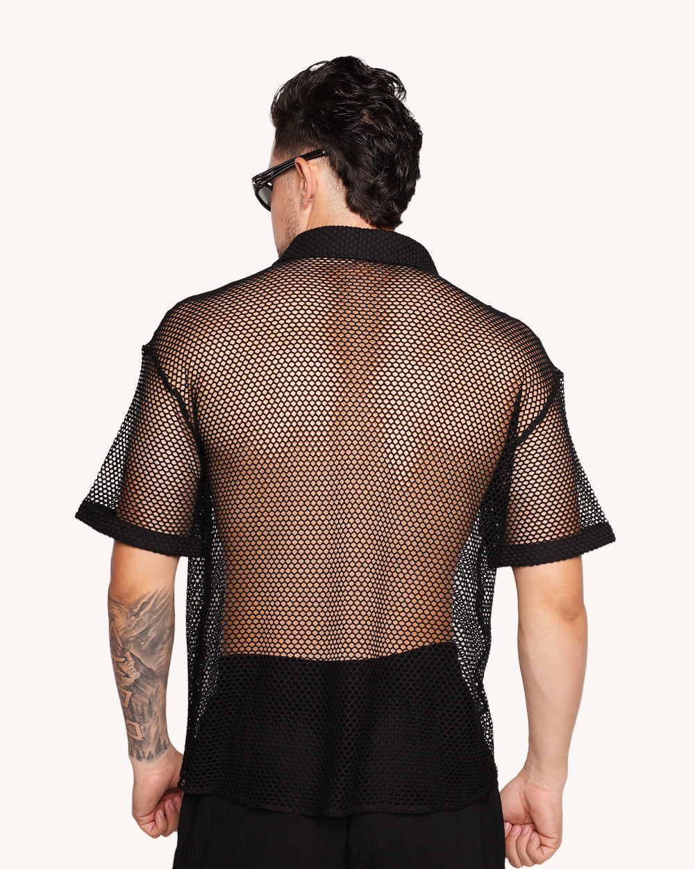 Momentum Fishnet Button Up Shirt - Image 1