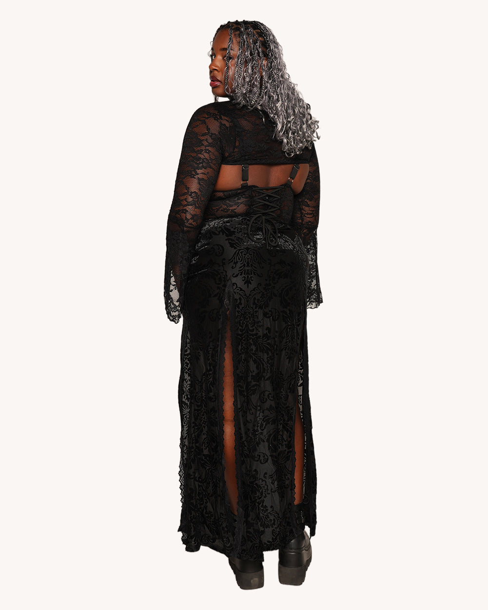 Morticia's Garden Lace Maxi Set - Image 38369496858807