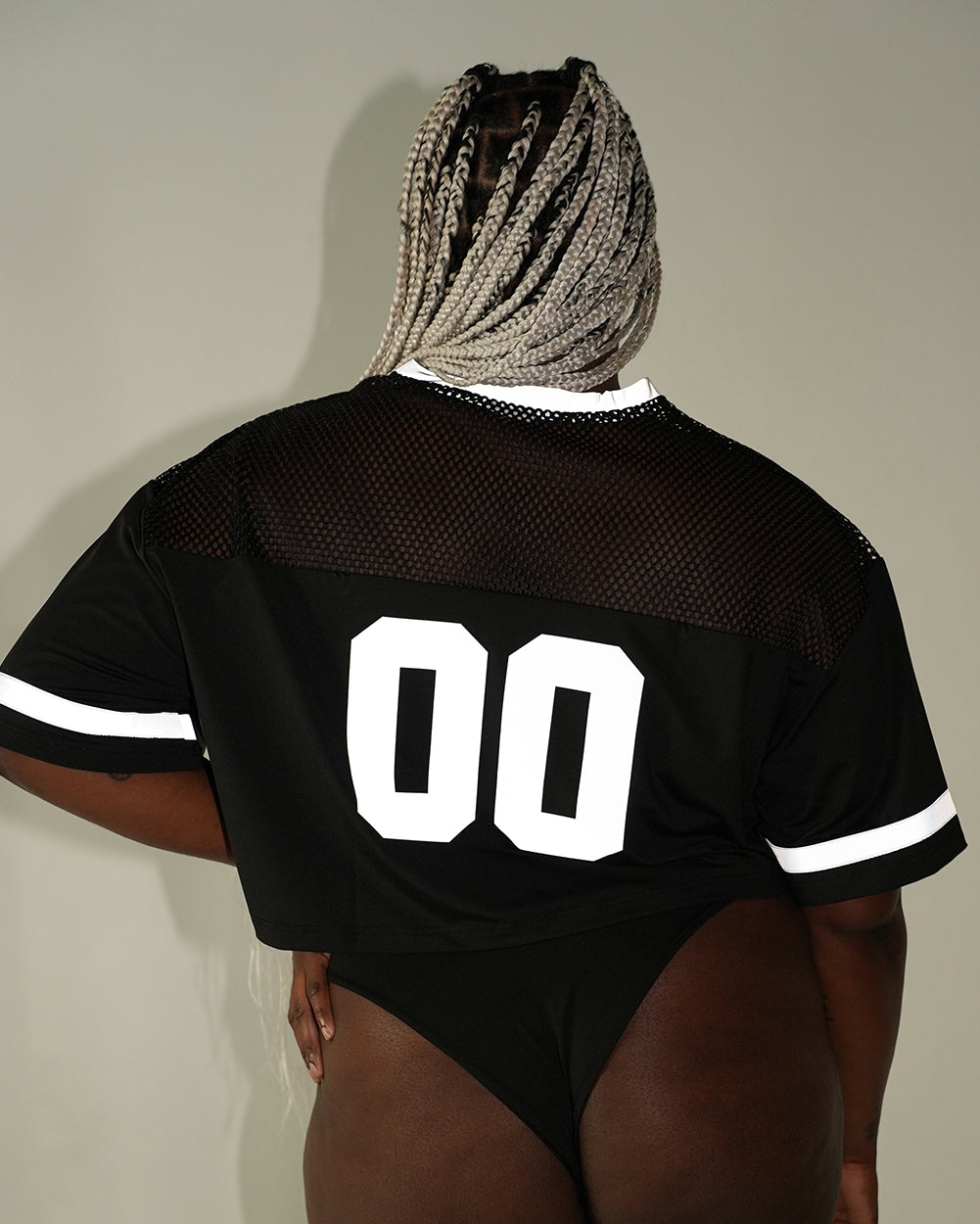 Mushroom Silver Reflective Cropped Football Jersey - Image 33161151316151
