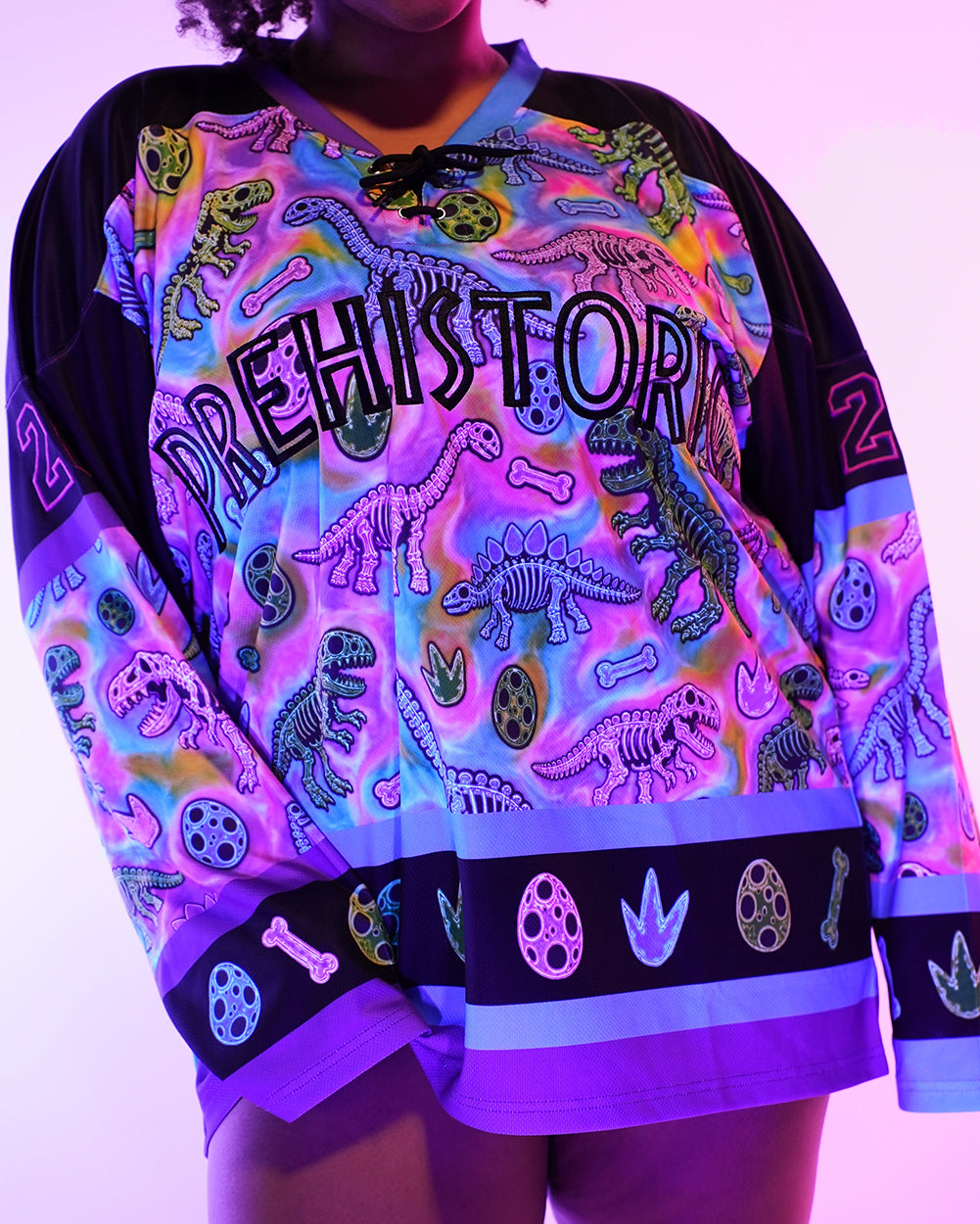 Neon Dino Hockey Jersey - Image 8