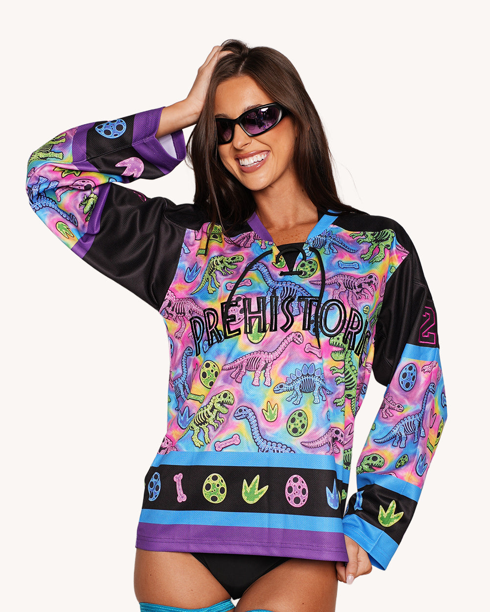 Neon Dino Hockey Jersey - Image 2