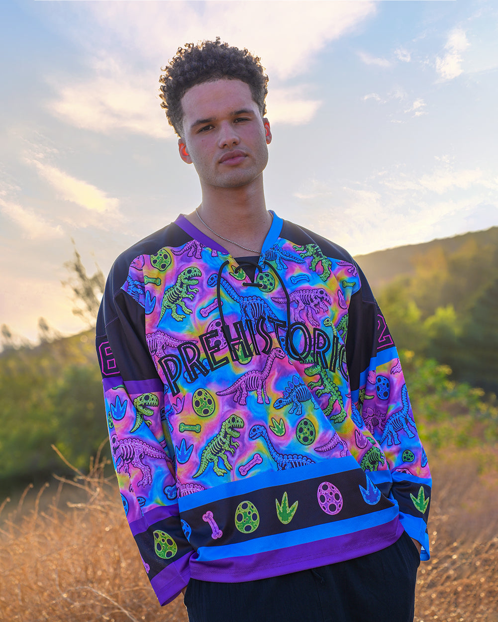 Neon Dino Hockey Jersey - Image 37534912020663