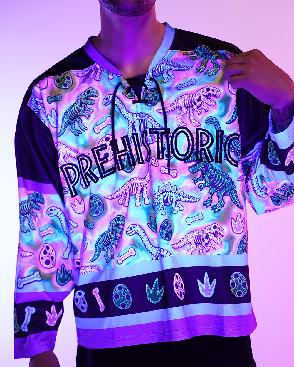 Neon Dino Hockey Jersey - Image 4