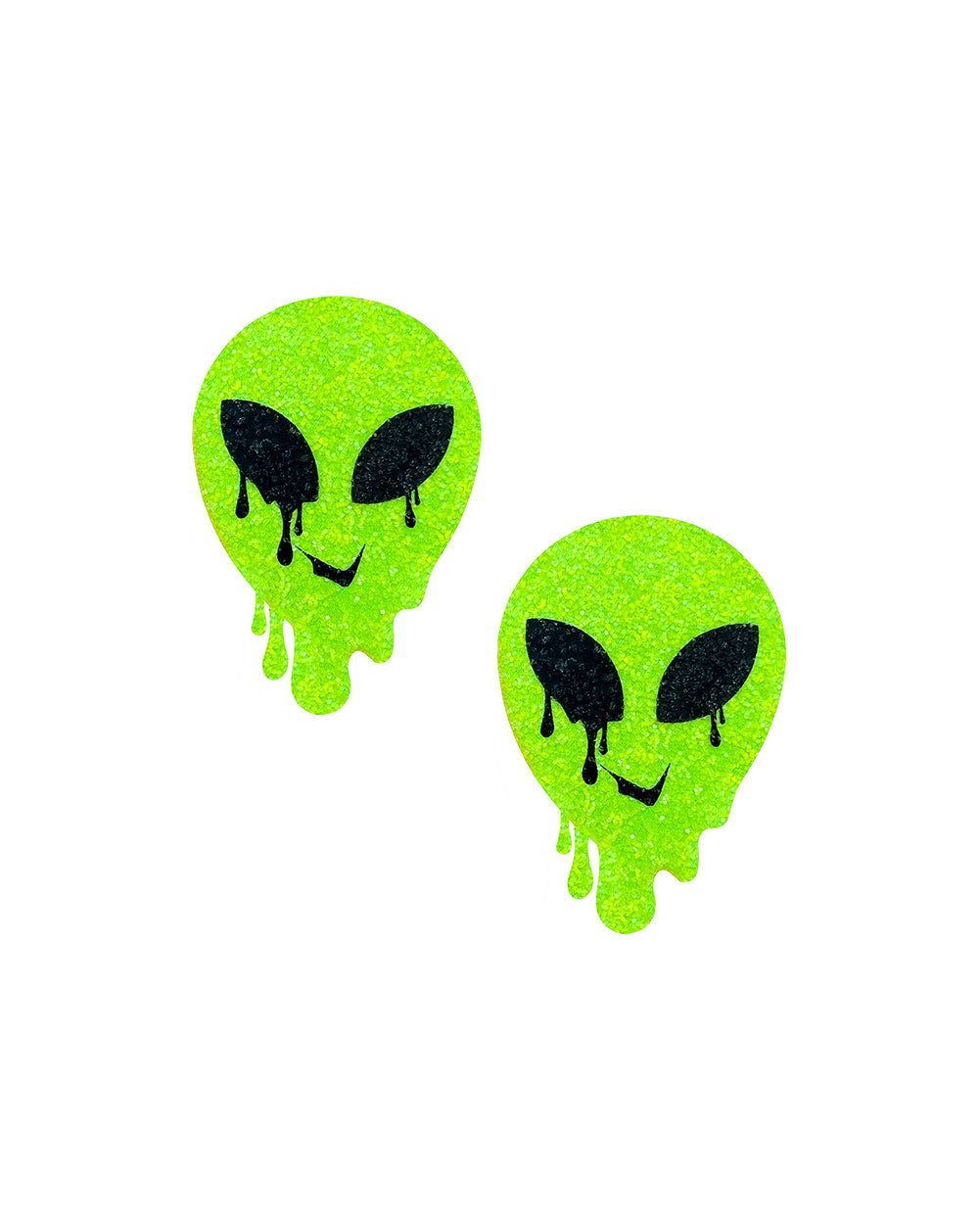 Neva Nude Neon Alien Frenzy Pasties-Neon Green-Front