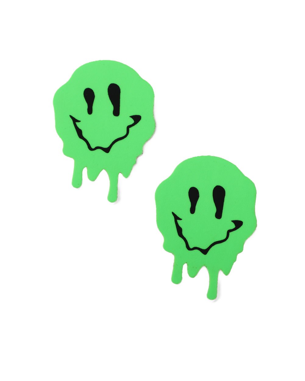 Neva Nude Neon Melty Smiley Pasties-Neon Green-Front