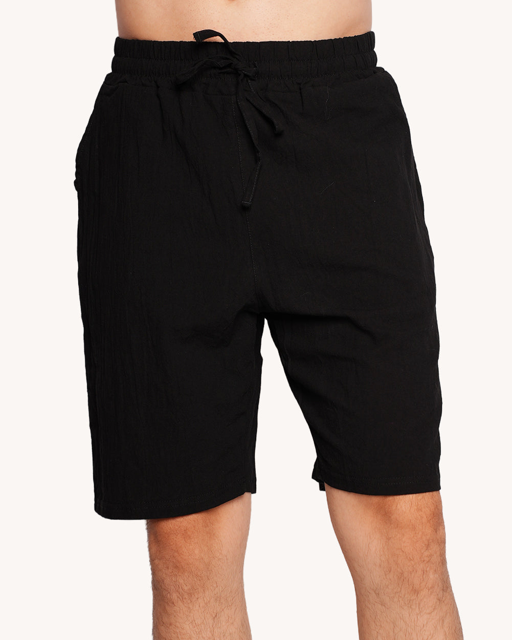 Nights in Paradise Men's Linen Shorts - Black - Image 36968627011767