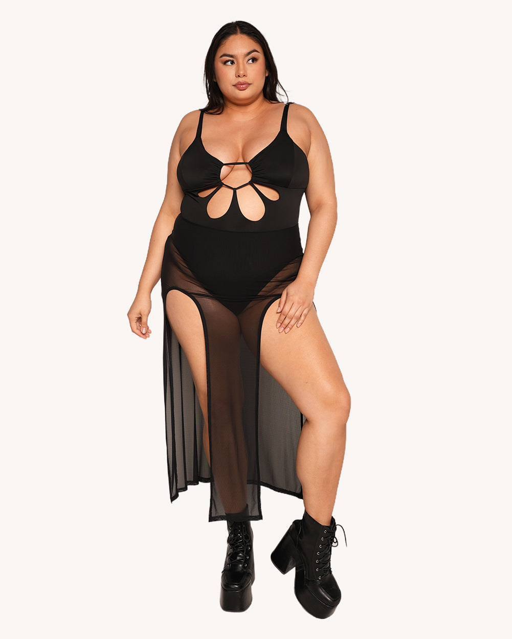 Nightshade Mesh Cutout Dress - Image 34839649616055