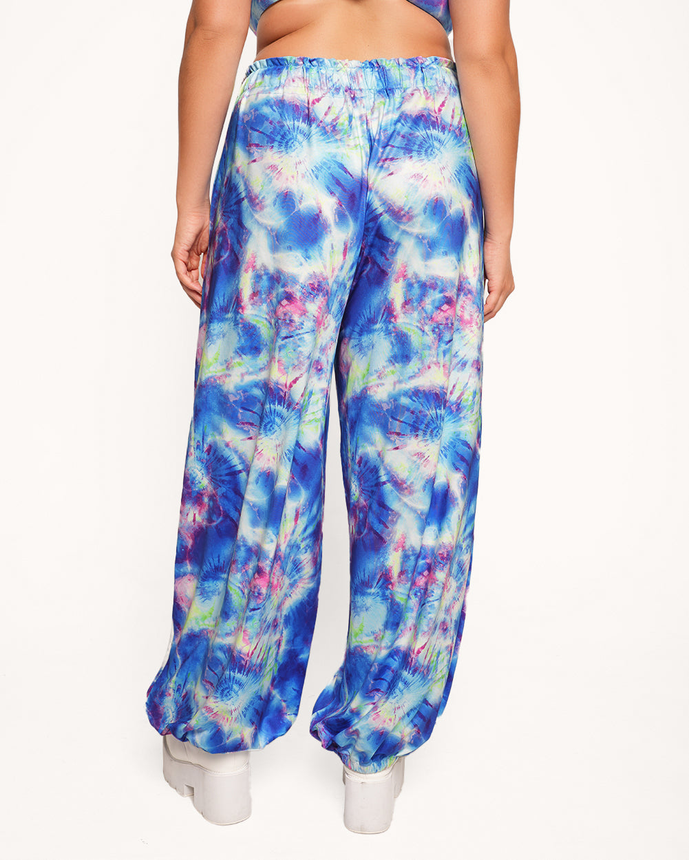 Ocean Waves Harem Pants-Blue/Purple/White-Curve1-Back--Makayla3---1X