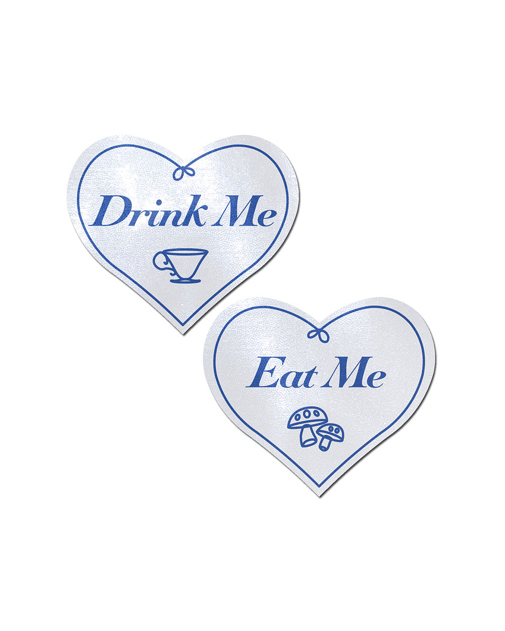 Pastease Eat Me, Drink Me Heart Pasties-Silver-Front