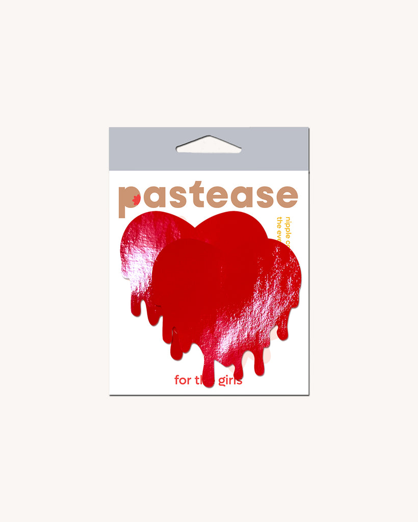 Pastease Achy Breaky Heart Pasties-Red-Regular-Front--Model---S