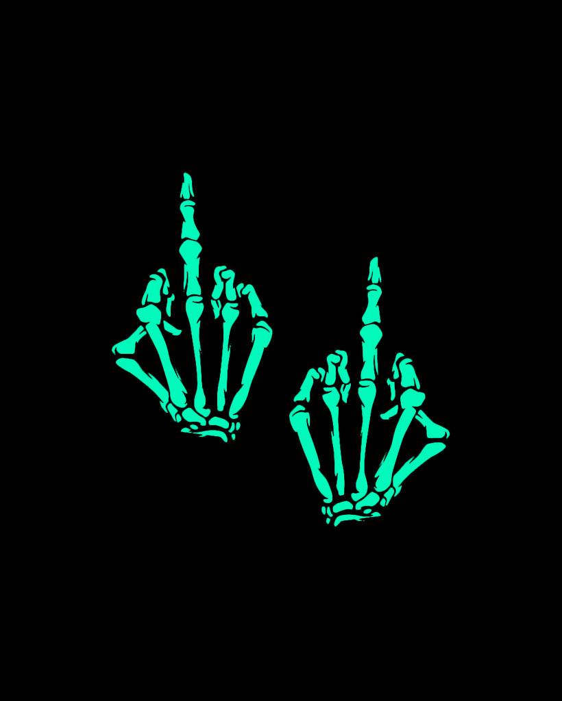 Pastease Fuck Everything Glow in the Dark Pasties-Black/White-Regular-Glow--Model---S