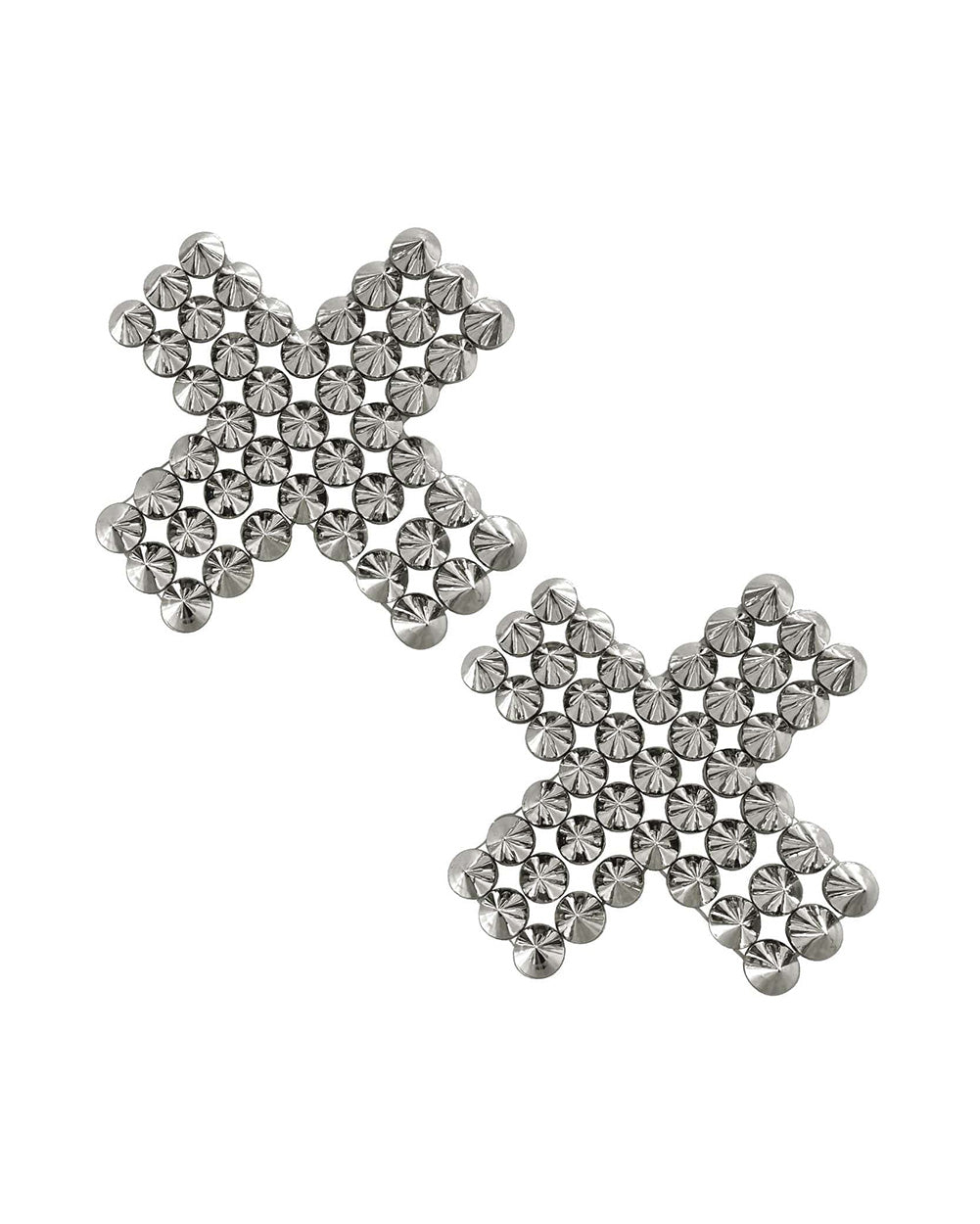 Neva Nude Subzero Silver Stud Pasties-Silver-Front