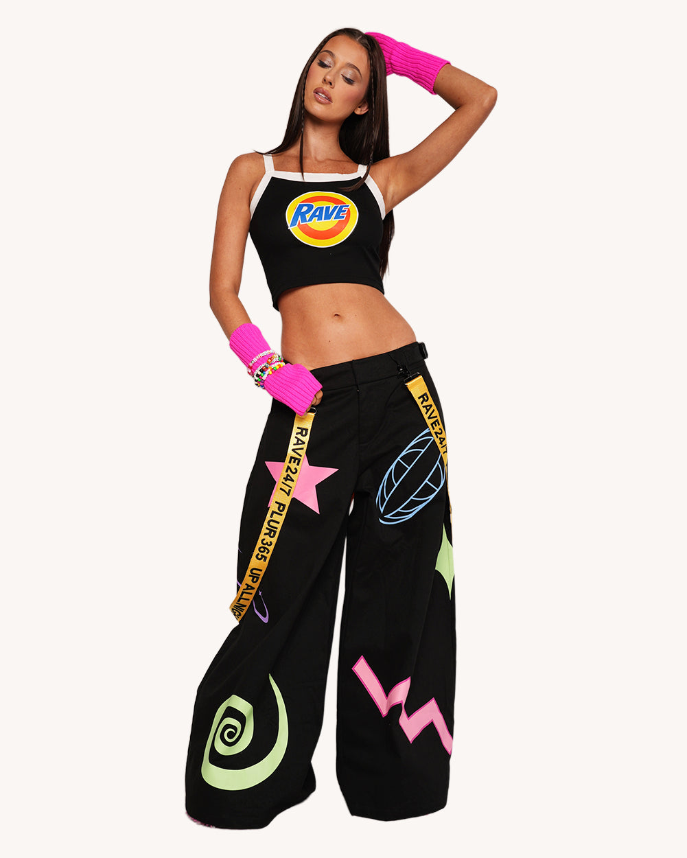 Pixxie Stixx x iHR Ravers Unite Cropped Tank Top - Image 3
