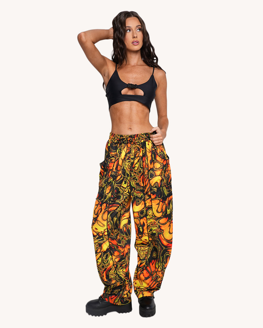 Planet Swirl Harem Unisex Pants - Image 35896597020855