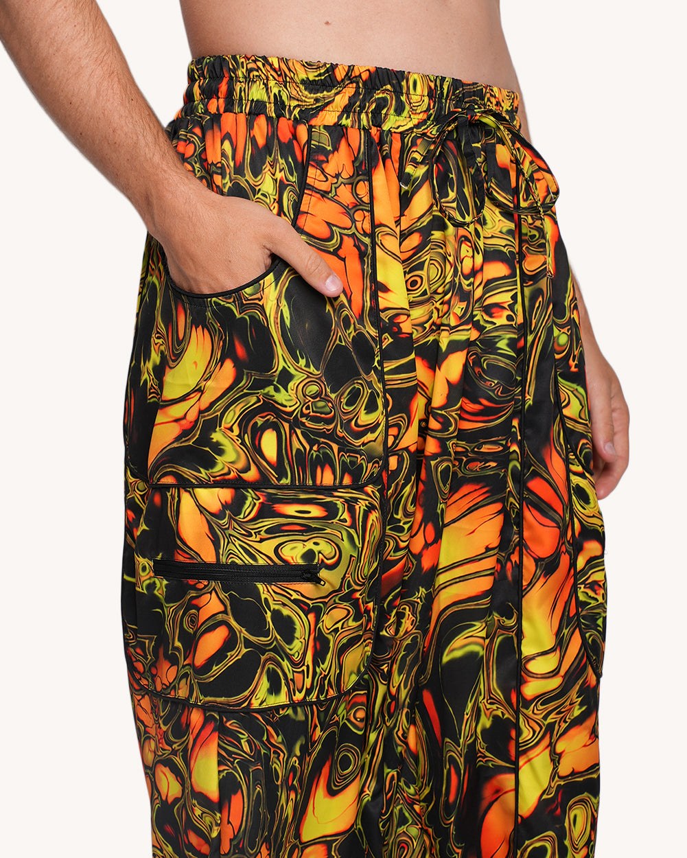 Planet Swirl Harem Pants-Men