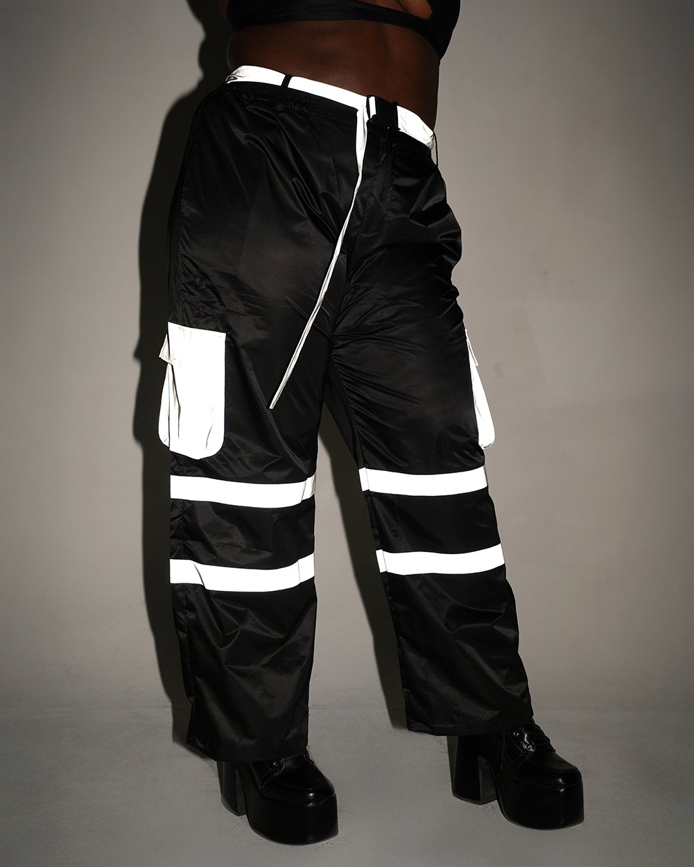 Post-Party Glow Reflective Wide Legged Pants - Image 33972475003063