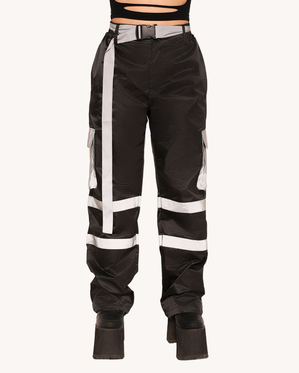 Post-Party Glow Reflective Wide Legged Pants - Image 1