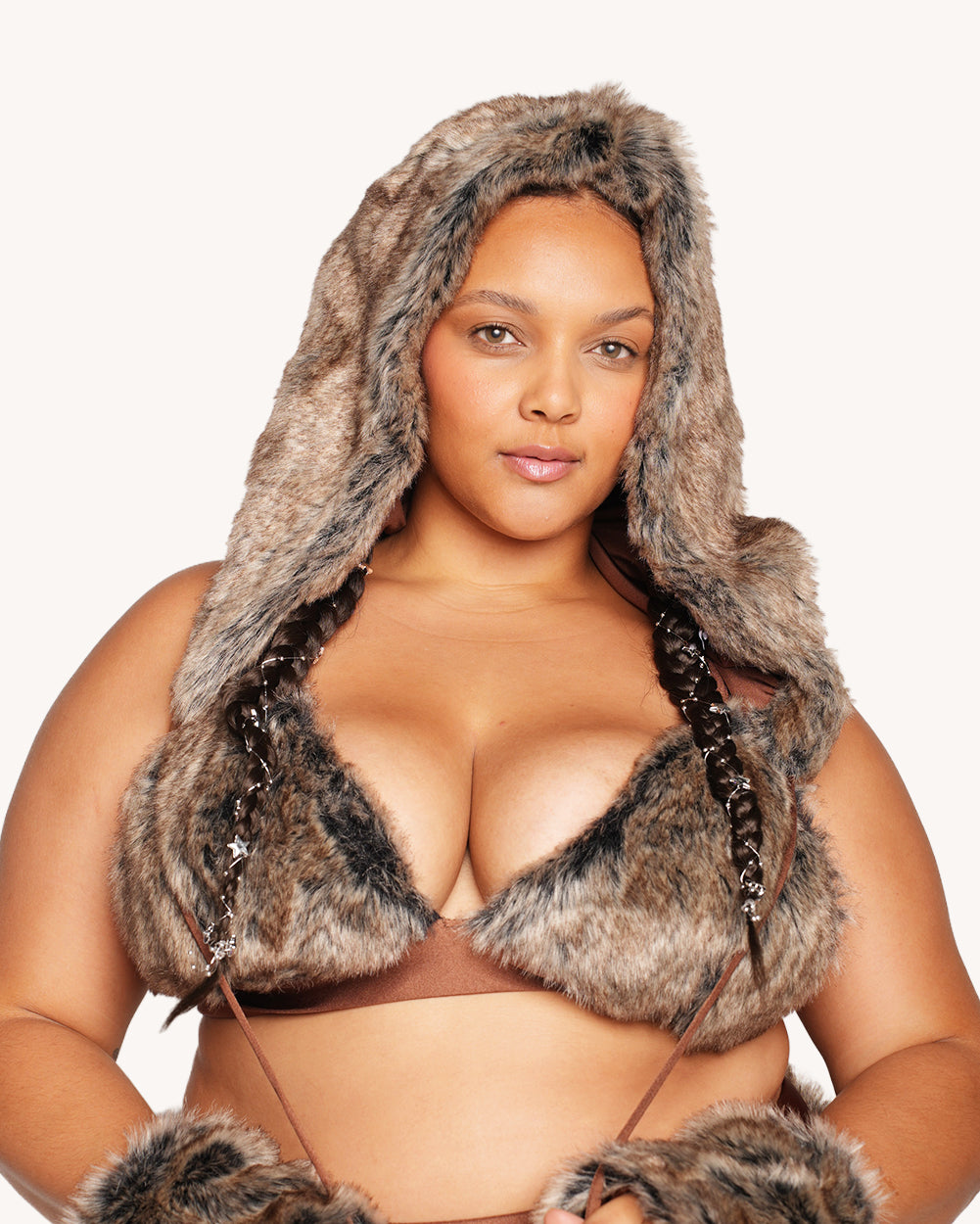 Prehistoric Babe Fur Hood - Image 1
